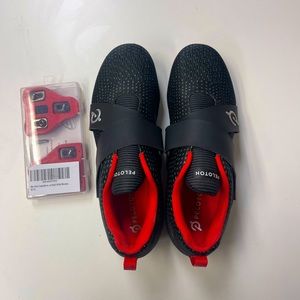 Peloton Black Athletic Shoes with Red Lining